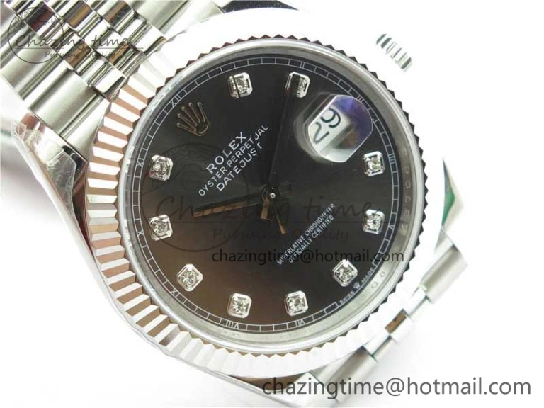 DateJust 41MM 126334 904L SS VRF 1:1 Best Edition Gray Dial Crystals Markers on SS Jubilee Bracelet A Practical 2904