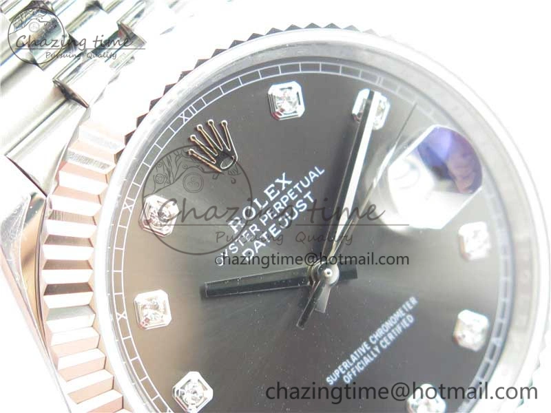 DateJust 41MM 126334 904L SS VRF 1:1 Best Edition Gray Dial Crystals Markers on SS Jubilee Bracelet A Practical 2904