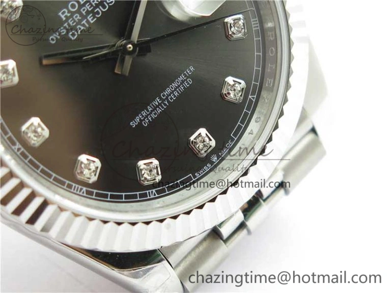 DateJust 41MM 126334 904L SS VRF 1:1 Best Edition Gray Dial Crystals Markers on SS Jubilee Bracelet A Practical 2904