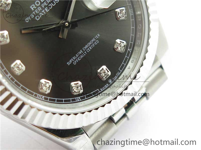 DateJust 41MM 126334 904L SS VRF 1:1 Best Edition Gray Dial Crystals Markers on SS Jubilee Bracelet A Practical 2904
