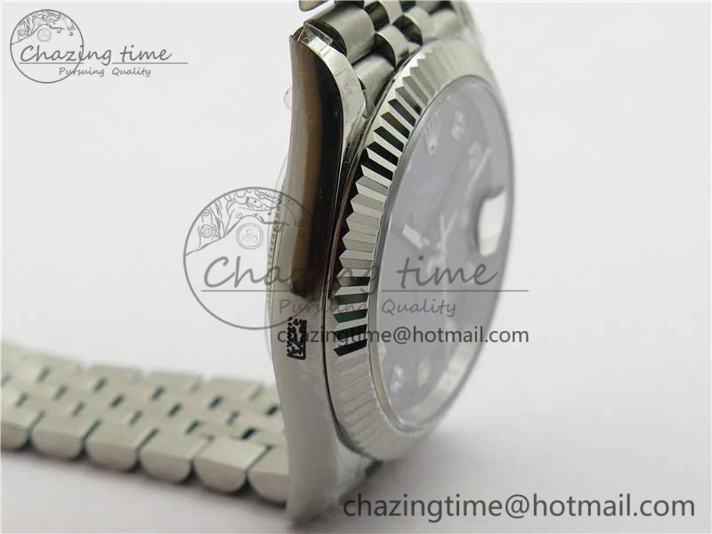 DateJust 41MM 126334 904L SS VRF 1:1 Best Edition Gray Dial Crystals Markers on SS Jubilee Bracelet A Practical 2904