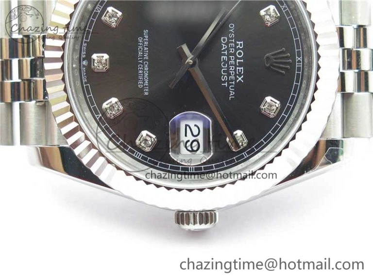 DateJust 41MM 126334 904L SS VRF 1:1 Best Edition Gray Dial Crystals Markers on SS Jubilee Bracelet A Practical 2904