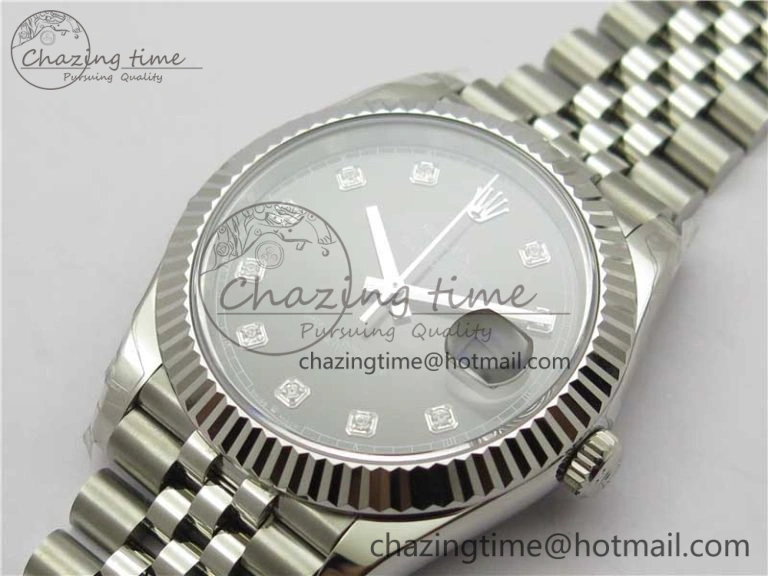 DateJust 41MM 126334 904L SS VRF 1:1 Best Edition Gray Dial Crystals Markers on SS Jubilee Bracelet A Practical 2904