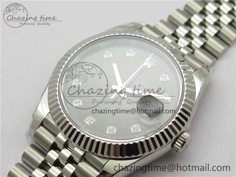 DateJust 41MM 126334 904L SS VRF 1:1 Best Edition Gray Dial Crystals Markers on SS Jubilee Bracelet A Practical 2904