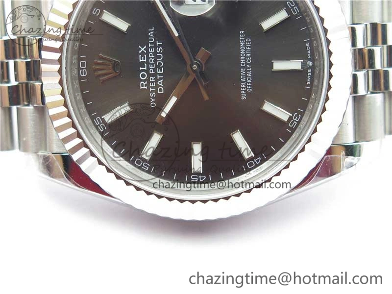 Casual DateJust 41MM 126334 904L SS VRF 1:1 Best Edition Gray Dial Stick Markers on SS Jubilee Bracelet A 2902