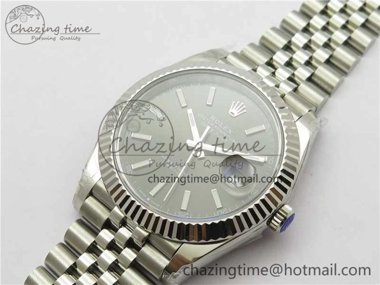 Casual DateJust 41MM 126334 904L SS VRF 1:1 Best Edition Gray Dial Stick Markers on SS Jubilee Bracelet A 2902