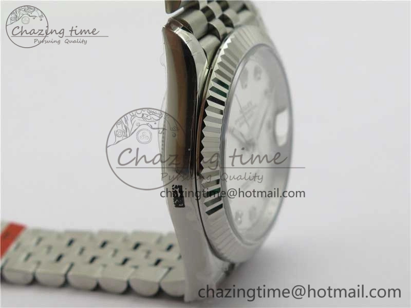 Minimalist DateJust 41MM 126334 904L SS VRF 1:1 Best Edition Silver Dial Crystals Markers on SS Jubilee Bracelet A 2907