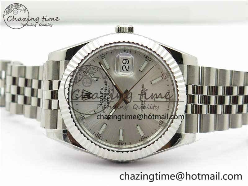 Seasonal DateJust 41MM 126334 904L SS VRF 1:1 Best Edition Silver Dial Stick Markers on SS Jubilee Bracelet A 2900