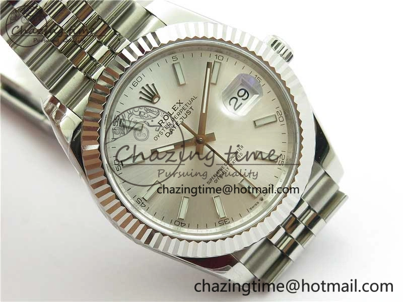 Seasonal DateJust 41MM 126334 904L SS VRF 1:1 Best Edition Silver Dial Stick Markers on SS Jubilee Bracelet A 2900