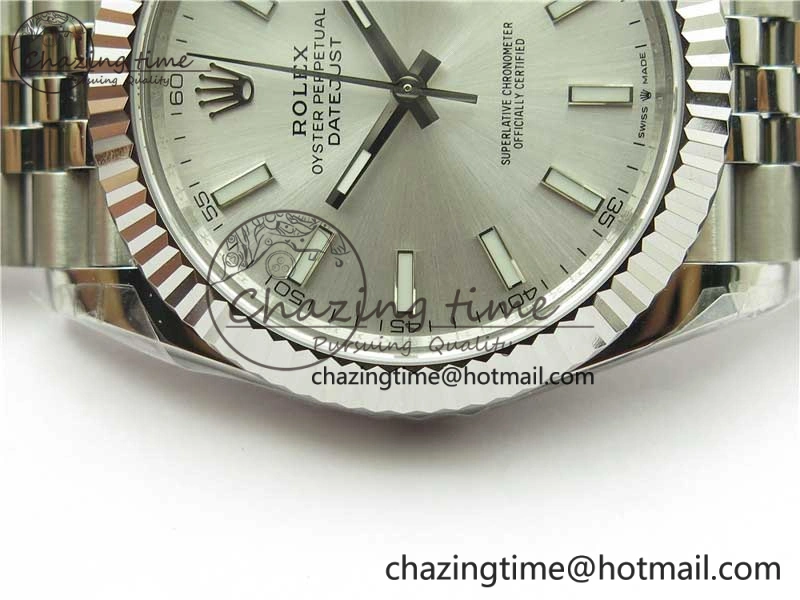 Seasonal DateJust 41MM 126334 904L SS VRF 1:1 Best Edition Silver Dial Stick Markers on SS Jubilee Bracelet A 2900