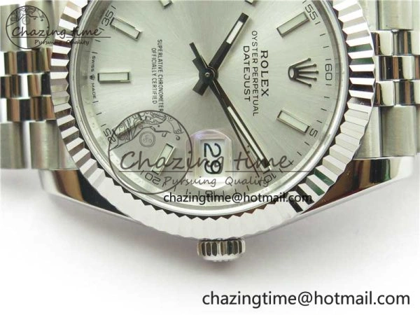 Seasonal DateJust 41MM 126334 904L SS VRF 1:1 Best Edition Silver Dial Stick Markers on SS Jubilee Bracelet A 2900