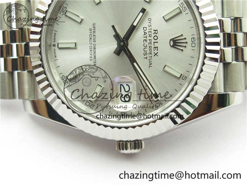 Seasonal DateJust 41MM 126334 904L SS VRF 1:1 Best Edition Silver Dial Stick Markers on SS Jubilee Bracelet A 2900