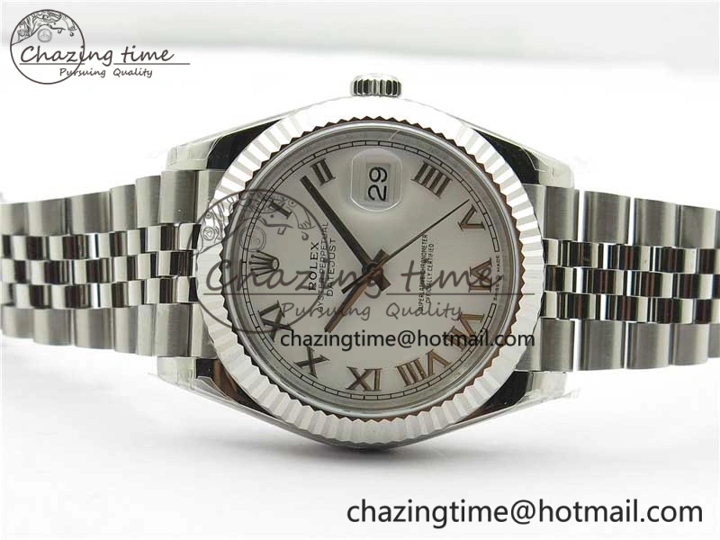 TopPick DateJust 41MM 126334 904L SS VRF 1:1 Best Edition White Dial Roman Markers on SS Jubilee Bracelet A 2898