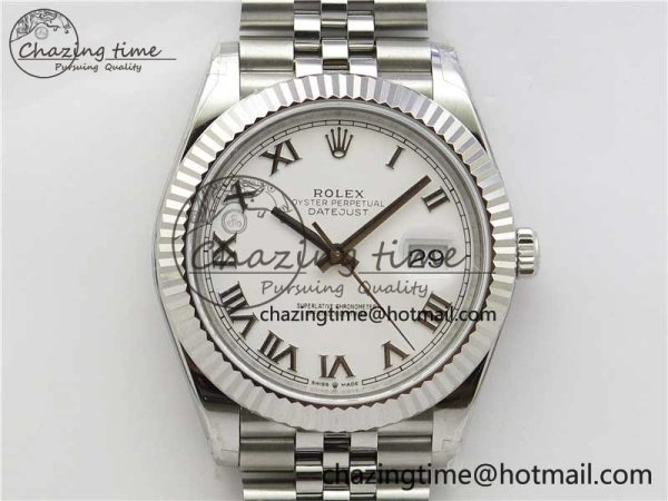 TopPick DateJust 41MM 126334 904L SS VRF 1:1 Best Edition White Dial Roman Markers on SS Jubilee Bracelet A 2898