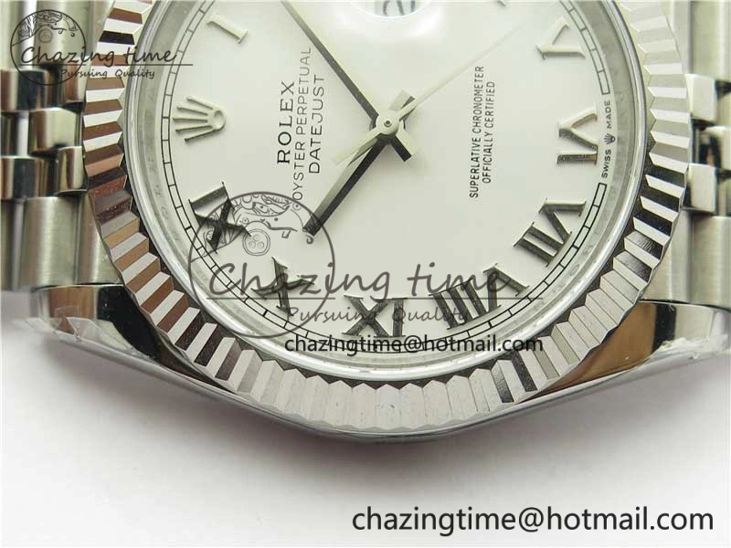 TopPick DateJust 41MM 126334 904L SS VRF 1:1 Best Edition White Dial Roman Markers on SS Jubilee Bracelet A 2898