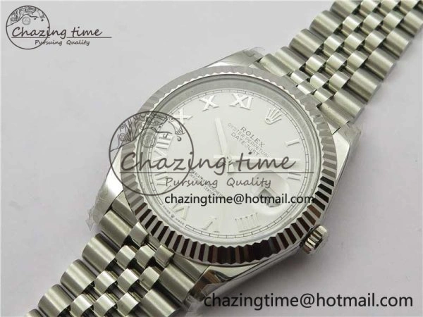 TopPick DateJust 41MM 126334 904L SS VRF 1:1 Best Edition White Dial Roman Markers on SS Jubilee Bracelet A 2898