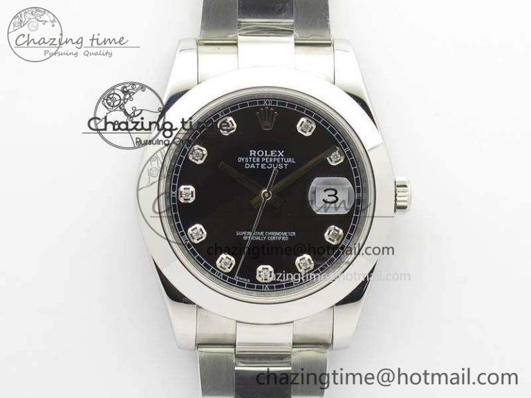 DateJust 41mm 126300 SS Noob 1:1 Best Edition Black Dial Diam Markers On SS Bracelet A Elegant 3587