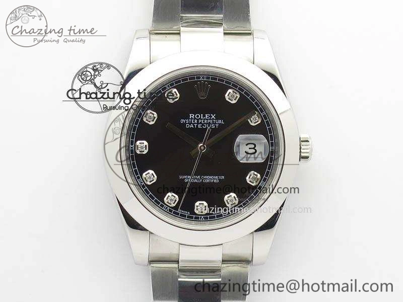 DateJust 41mm 126300 SS Noob 1:1 Best Edition Black Dial Diam Markers On SS Bracelet A Elegant 3587