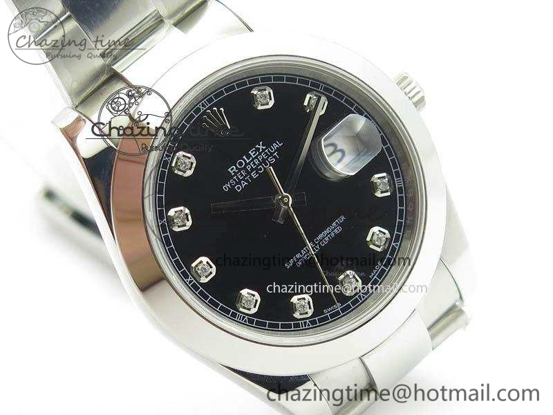 DateJust 41mm 126300 SS Noob 1:1 Best Edition Black Dial Diam Markers On SS Bracelet A Elegant 3587