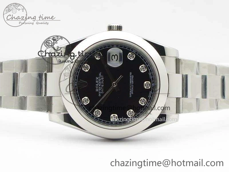 DateJust 41mm 126300 SS Noob 1:1 Best Edition Black Dial Diam Markers On SS Bracelet A Elegant 3587