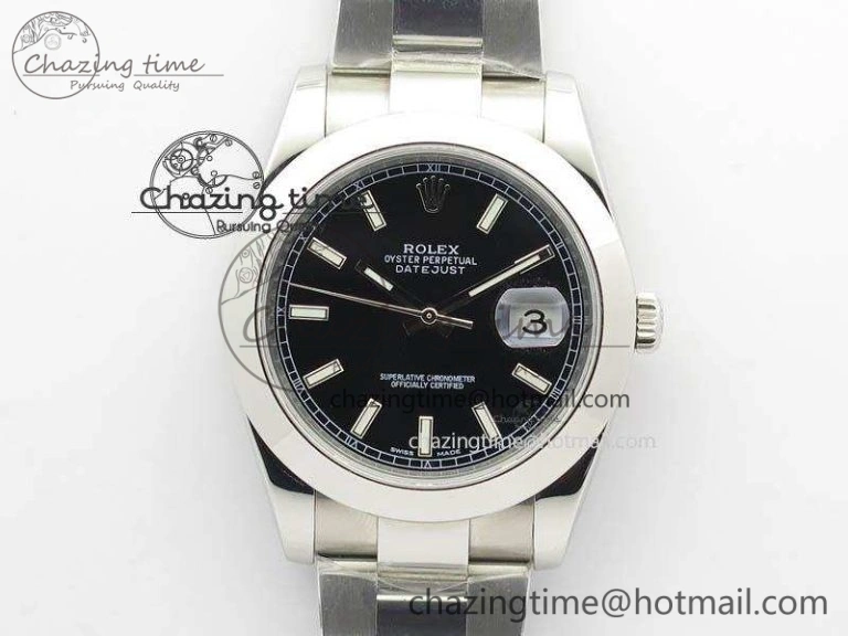 SmartChoice DateJust 41mm 126300 SS Noob 1:1 Best Edition Black Dial Stick Markers On SS Bracelet A 3595