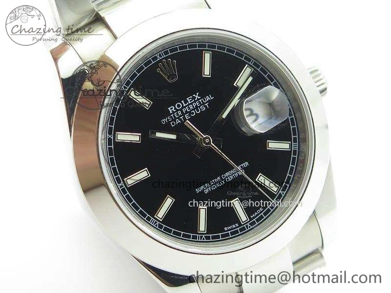 SmartChoice DateJust 41mm 126300 SS Noob 1:1 Best Edition Black Dial Stick Markers On SS Bracelet A 3595