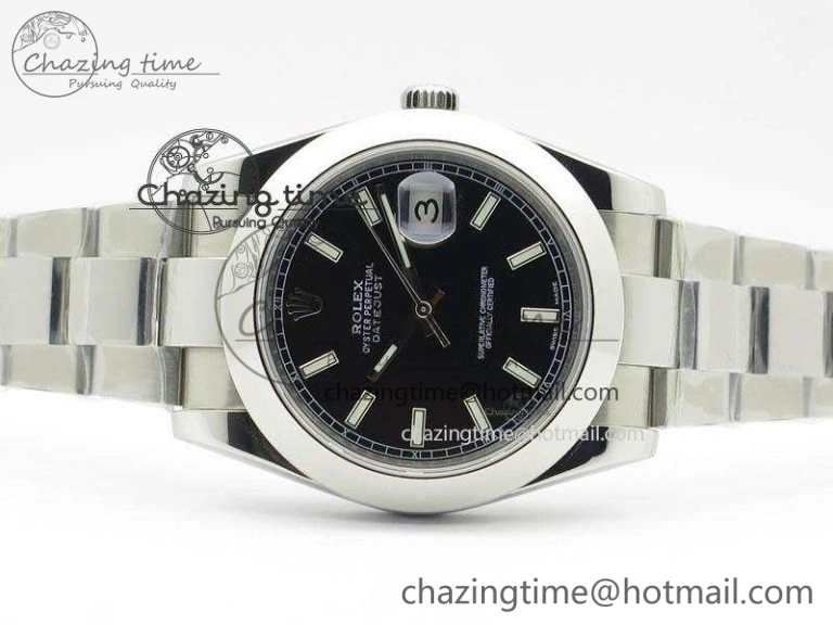 SmartChoice DateJust 41mm 126300 SS Noob 1:1 Best Edition Black Dial Stick Markers On SS Bracelet A 3595