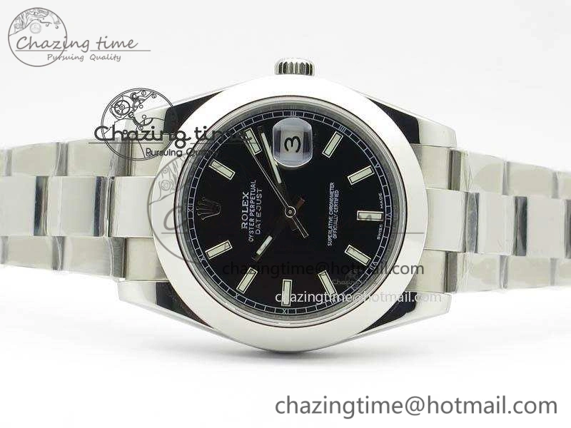 SmartChoice DateJust 41mm 126300 SS Noob 1:1 Best Edition Black Dial Stick Markers On SS Bracelet A 3595