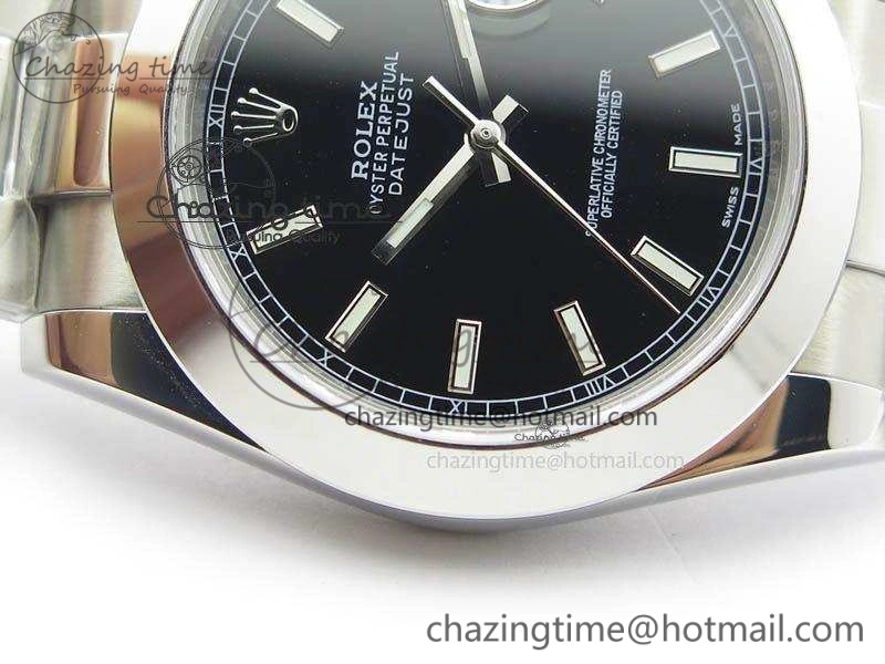 SmartChoice DateJust 41mm 126300 SS Noob 1:1 Best Edition Black Dial Stick Markers On SS Bracelet A 3595