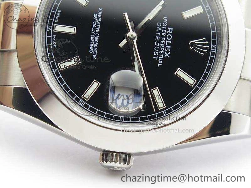 SmartChoice DateJust 41mm 126300 SS Noob 1:1 Best Edition Black Dial Stick Markers On SS Bracelet A 3595