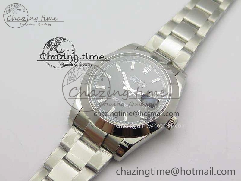 SmartChoice DateJust 41mm 126300 SS Noob 1:1 Best Edition Black Dial Stick Markers On SS Bracelet A 3595