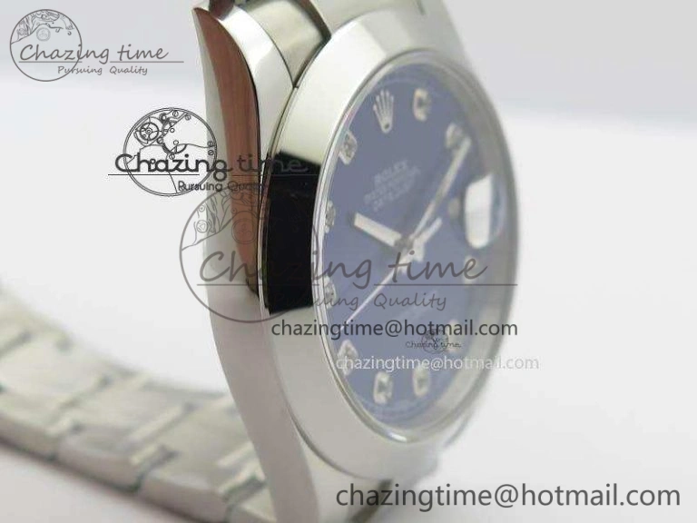 TechFriendly DateJust 41mm 126300 SS Noob 1:1 Best Edition Blue Dial Diam Markers On SS Bracelet A 3592