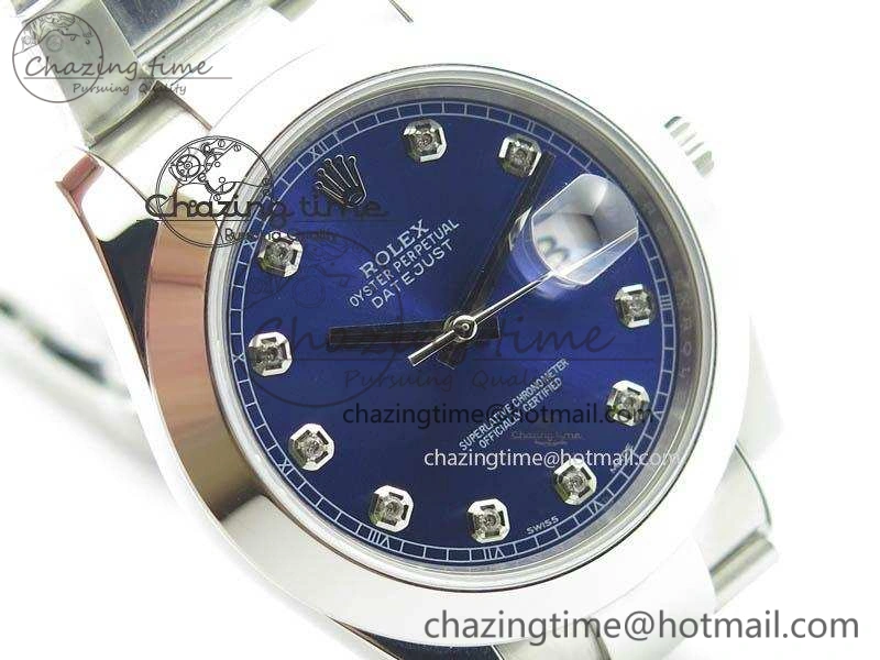 TechFriendly DateJust 41mm 126300 SS Noob 1:1 Best Edition Blue Dial Diam Markers On SS Bracelet A 3592