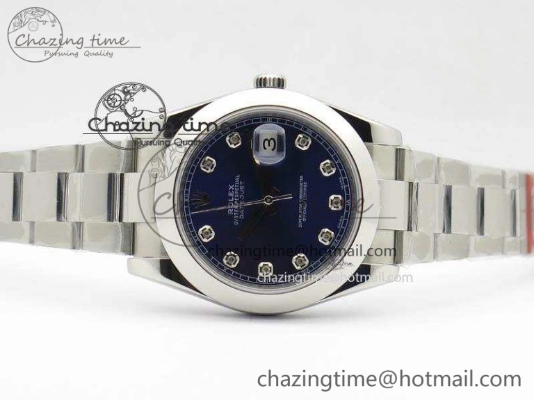 TechFriendly DateJust 41mm 126300 SS Noob 1:1 Best Edition Blue Dial Diam Markers On SS Bracelet A 3592