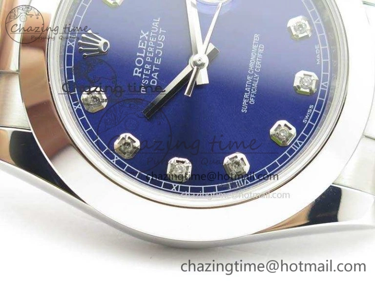 TechFriendly DateJust 41mm 126300 SS Noob 1:1 Best Edition Blue Dial Diam Markers On SS Bracelet A 3592