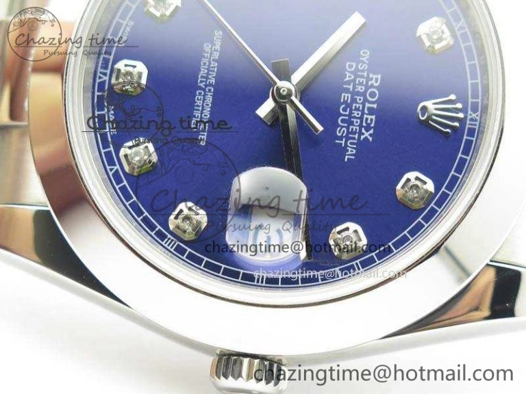TechFriendly DateJust 41mm 126300 SS Noob 1:1 Best Edition Blue Dial Diam Markers On SS Bracelet A 3592