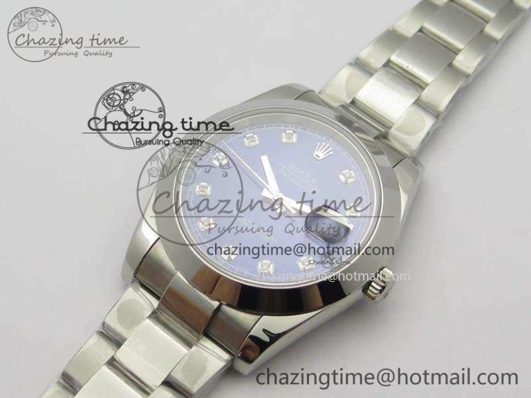 TechFriendly DateJust 41mm 126300 SS Noob 1:1 Best Edition Blue Dial Diam Markers On SS Bracelet A 3592