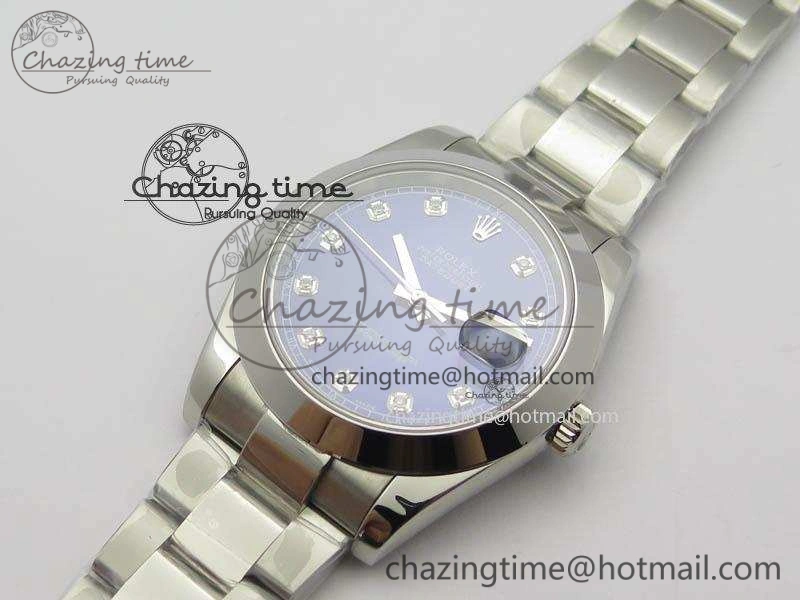 TechFriendly DateJust 41mm 126300 SS Noob 1:1 Best Edition Blue Dial Diam Markers On SS Bracelet A 3592