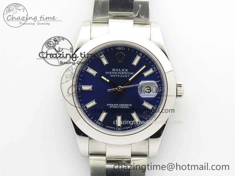 DateJust 41mm 126300 SS Noob 1:1 Best Edition Blue Dial Stick Markers On SS Bracelet A Refined 3596