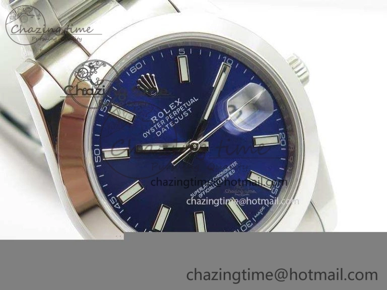 DateJust 41mm 126300 SS Noob 1:1 Best Edition Blue Dial Stick Markers On SS Bracelet A Refined 3596