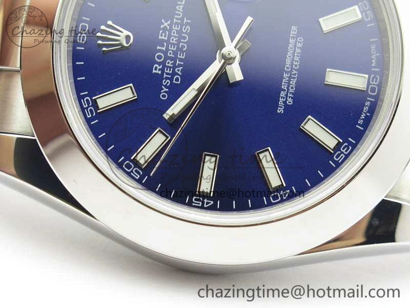 DateJust 41mm 126300 SS Noob 1:1 Best Edition Blue Dial Stick Markers On SS Bracelet A Refined 3596