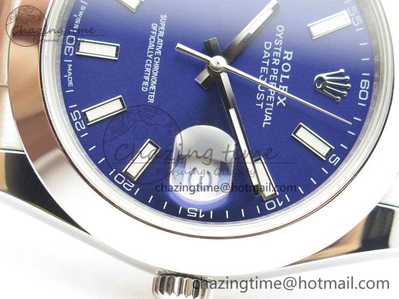DateJust 41mm 126300 SS Noob 1:1 Best Edition Blue Dial Stick Markers On SS Bracelet A Refined 3596