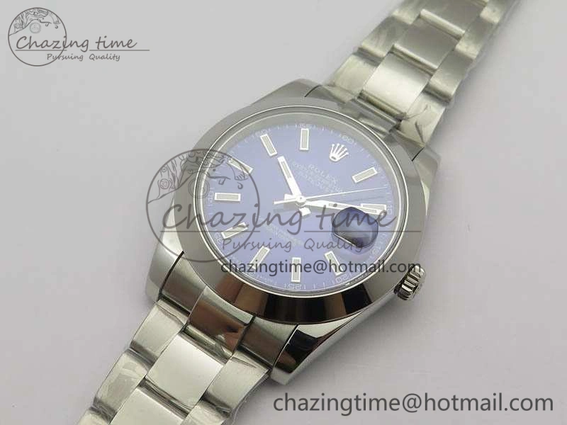 DateJust 41mm 126300 SS Noob 1:1 Best Edition Blue Dial Stick Markers On SS Bracelet A Refined 3596