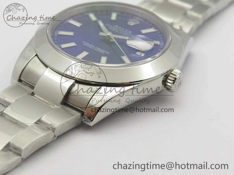 DateJust 41mm 126300 SS Noob 1:1 Best Edition Blue Dial Stick Markers On SS Bracelet A Refined 3596