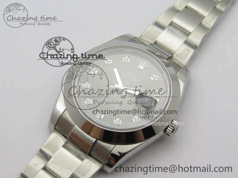 DateJust 41mm 126300 SS Noob 1:1 Best Edition Gray Dial Diam Markers On SS Bracelet A GoodFit 3594