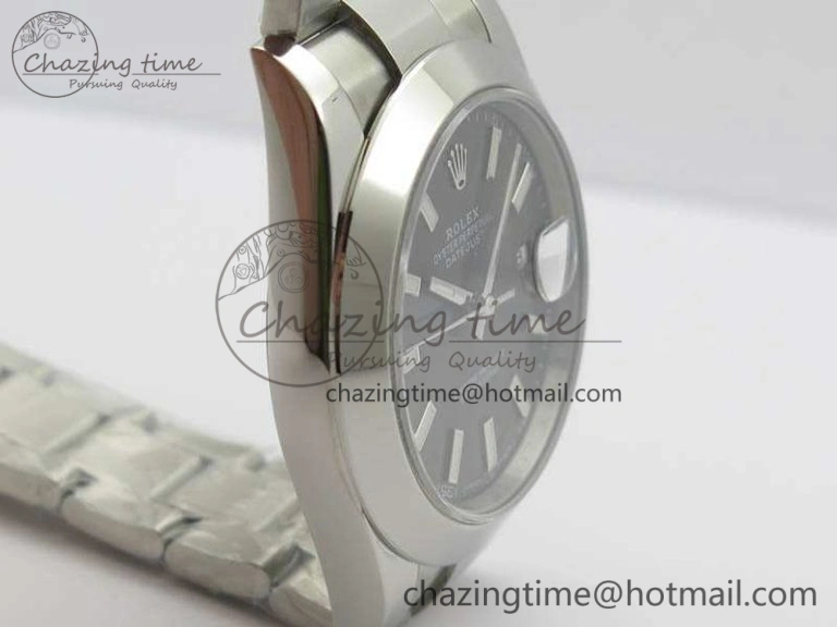 SmoothTexture DateJust 41mm 126300 SS Noob 1:1 Best Edition Gray Dial Stick Markers On SS Bracelet A 3598