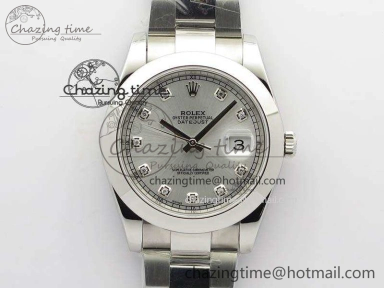 Soft DateJust 41mm 126300 SS Noob 1:1 Best Edition Silver Dial Diam Markers On SS Bracelet A 3590
