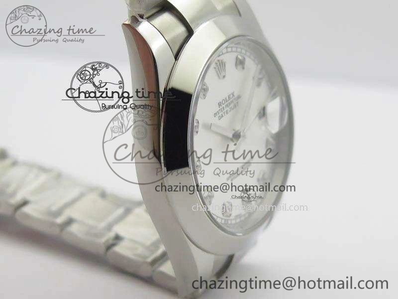 Soft DateJust 41mm 126300 SS Noob 1:1 Best Edition Silver Dial Diam Markers On SS Bracelet A 3590
