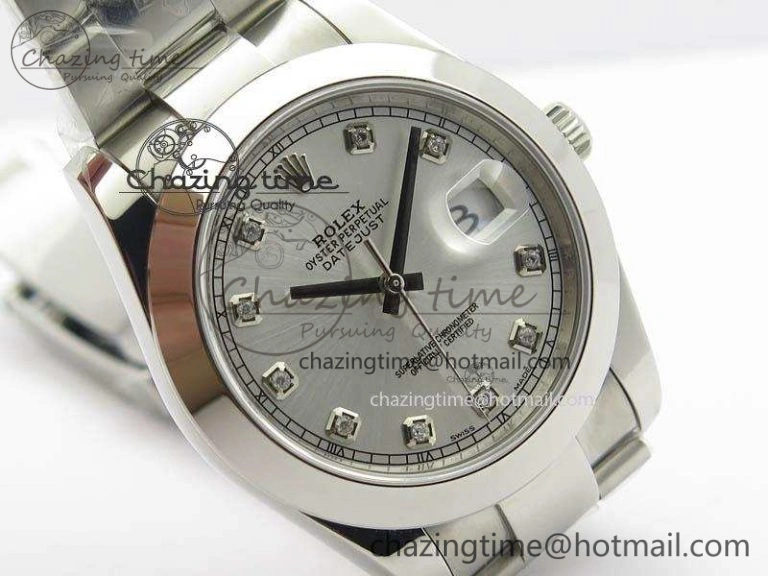 Soft DateJust 41mm 126300 SS Noob 1:1 Best Edition Silver Dial Diam Markers On SS Bracelet A 3590