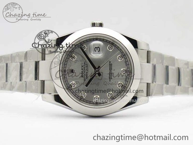 Soft DateJust 41mm 126300 SS Noob 1:1 Best Edition Silver Dial Diam Markers On SS Bracelet A 3590